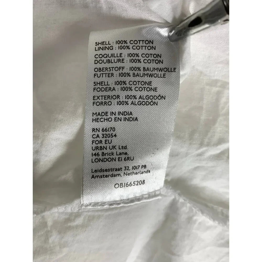 Urban Outfitters White Eyelet Puff Sleeve Mini Dress Size L Coquette Flirty - Picture 6 of 8